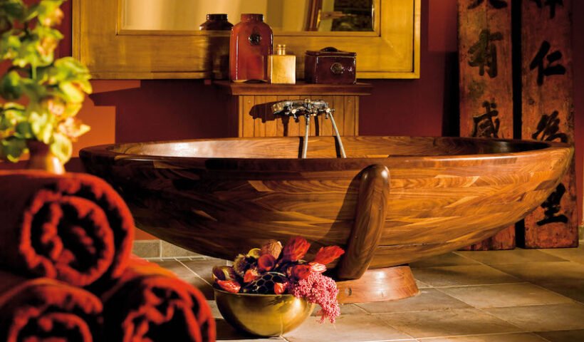 wooden bathtubs