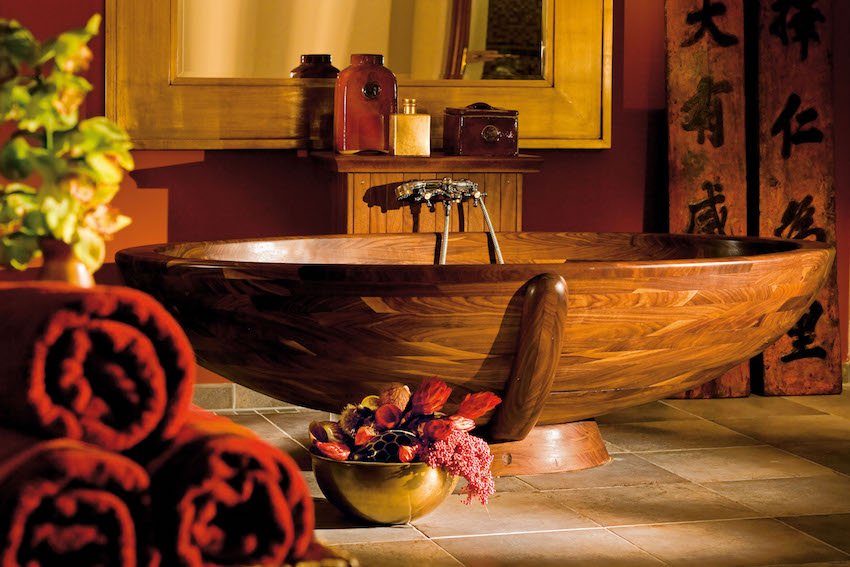 wooden bathtubs