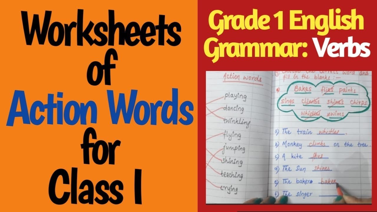 Action words worksheet for grade 1 pdf